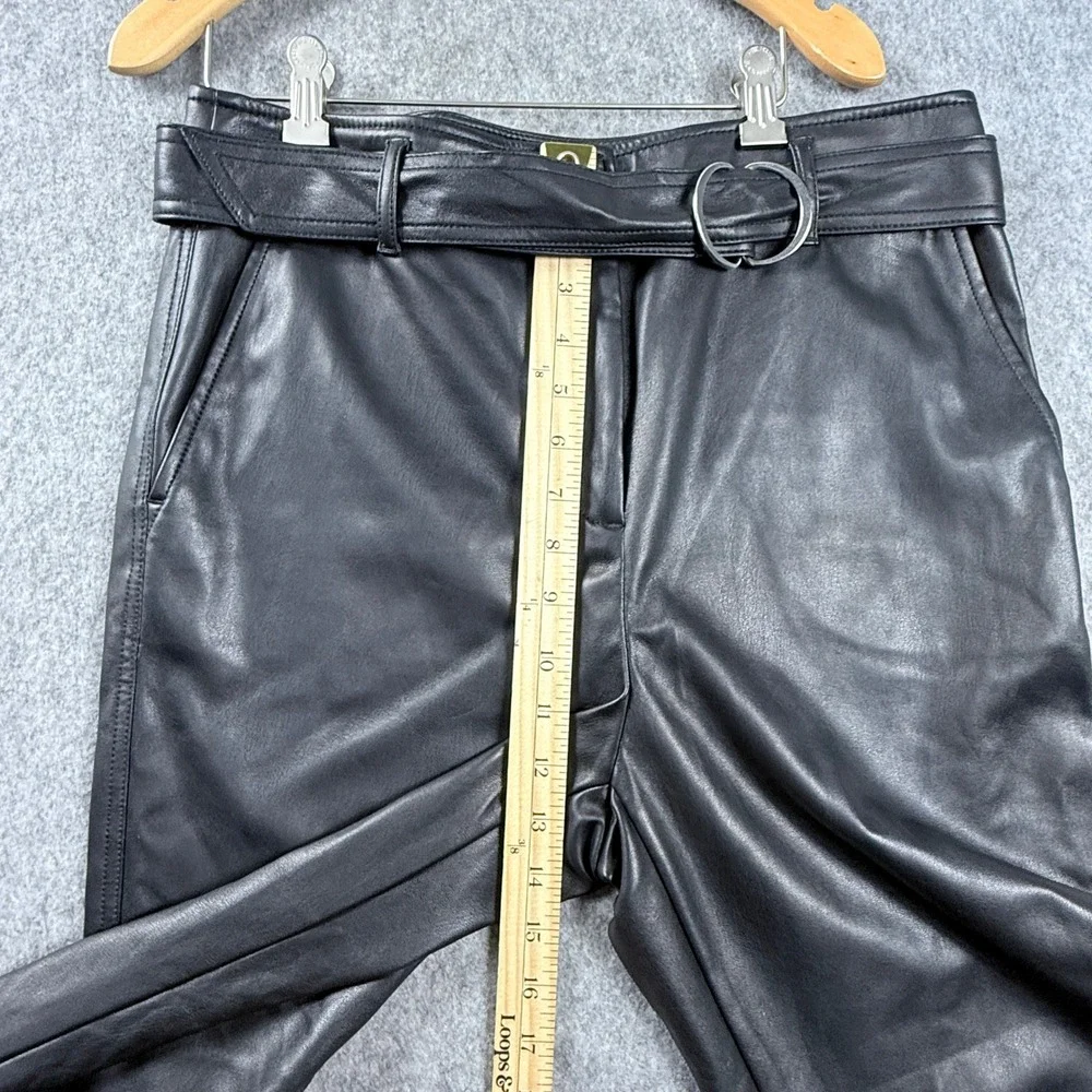 Loft Brown Faux Leather Straight Leg Pants 10 High Rise Minimalist Streetwear